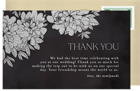 'Luxe Florals' Wedding Thank You Note