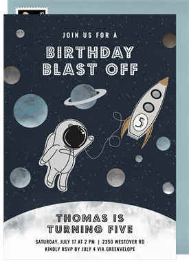 'Space Explorer' Kids Birthday Invitation