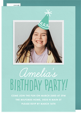 'Festive Party Hat' Kids Birthday Invitation