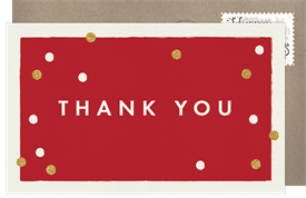 'Wood Block Print' Business Holiday Party Thank You Note