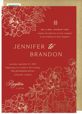 'Sketched Florals' Wedding Invitation