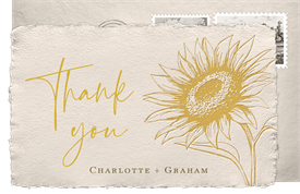 'Sunflowers' Wedding Thank You Note