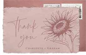 'Sunflowers' Wedding Thank You Note