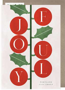 'Modern Holly' Holiday Greetings Card