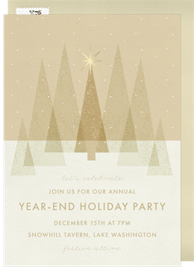'Triangle Tree Forest' Business Holiday Party Invitation
