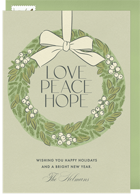 'Classic Winter Wreath' Holiday Greetings Card