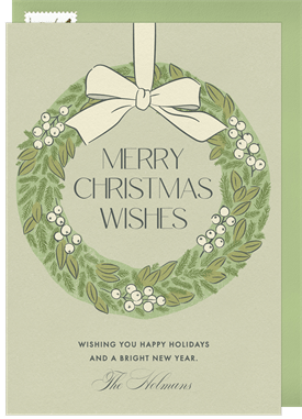 'Classic Winter Wreath' Christmas Greetings Card