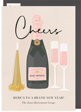 'Champagne Cheers' Business New Year's Greeting Card