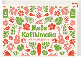 'Letterpress Mele Kalikimaka' Christmas Greetings Card