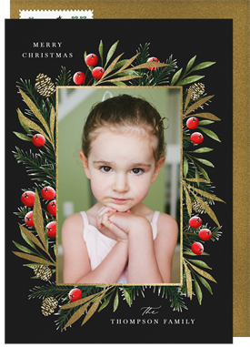 'Pine + Berries' Holiday Greetings Card