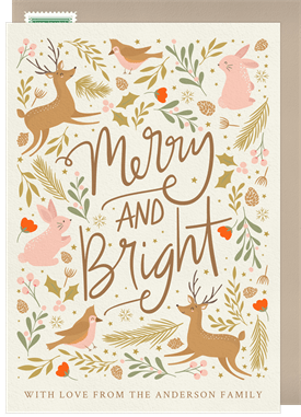 'Merry and Bright Forest' Holiday Greetings Card