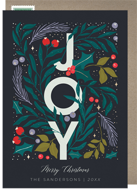 'Floral Joy' Christmas Greetings Card