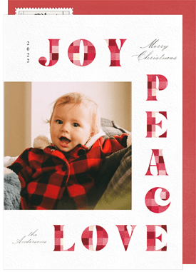 'Plaid Sentiments' Holiday Greetings Card