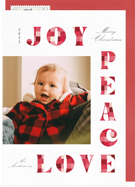 'Plaid Sentiments' Christmas Greetings Card