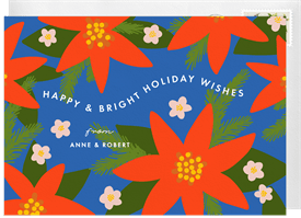 'Bold Poinsettia' Holiday Greetings Card