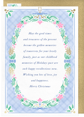 'Grandmillennial Wreath' Holiday Greetings Card