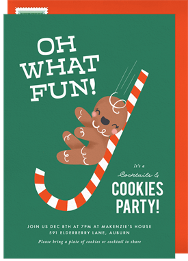 'Spicy Gingerbread Man' Holiday Party Invitation