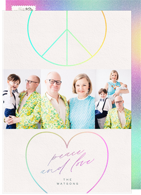 'Peace and Love' Holiday Greetings Card
