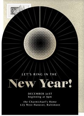 'Disco Ball' New Year's Party Invitation