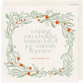 'Letterpress Holly' Christmas Greetings Card