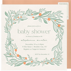 'Letterpress Holly' Baby Shower Invitation