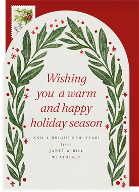 'Leafy Arch' Holiday Greetings Card