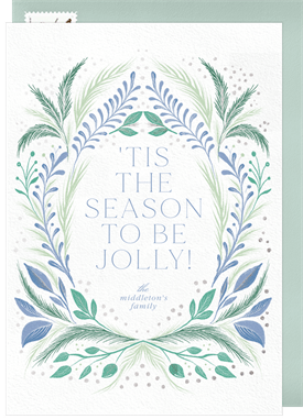 'Illustrated Wreath' Holiday Greetings Card