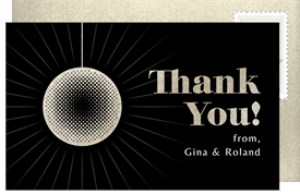 'Disco Ball' New Year's Party Thank You Note