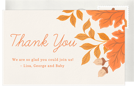 'Our Little Pumpkin' Baby Shower Thank You Note