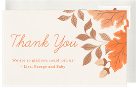 'Our Little Pumpkin' Baby Shower Thank You Note