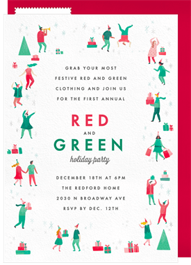 'Festive Party People' Holiday Party Invitation