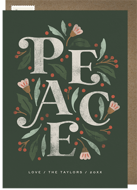 'Ink Rolled Peace' Christmas Greetings Card