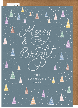 'Colorful Pine Trees' Christmas Greetings Card