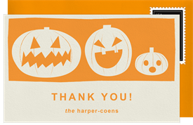 'Expressive Pumpkins' Halloween Thank You Note