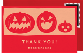 'Expressive Pumpkins' Halloween Thank You Note