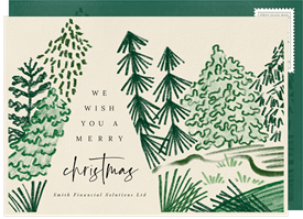 'Brushstroke Forest' Business Holiday Greetings Card