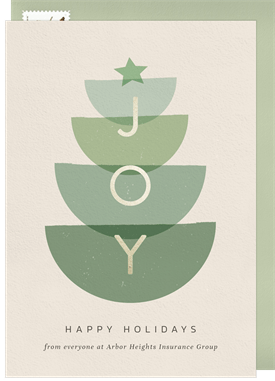 'Boho Tree Joy' Business Holiday Greetings Card
