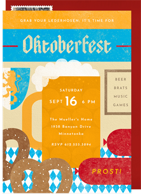 'Oktoberfest Essentials' Entertaining Invitation