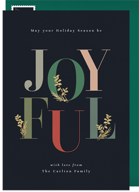 'Joyful Sprigs' Holiday Greetings Card