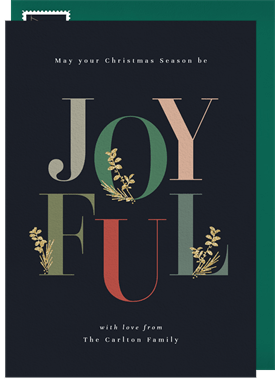 'Joyful Sprigs' Christmas Greetings Card