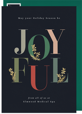 'Joyful Sprigs' Business Holiday Greetings Card