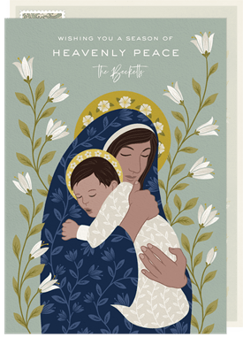 'Mother and Child' Holiday Greetings Card