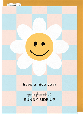 'Retro Daisy' Business Holiday Greetings Card