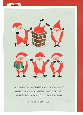 'Santa Gestures' Christmas Greetings Card