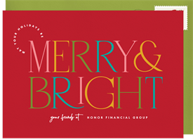 'Be Merry & Bright' Business Holiday Greetings Card