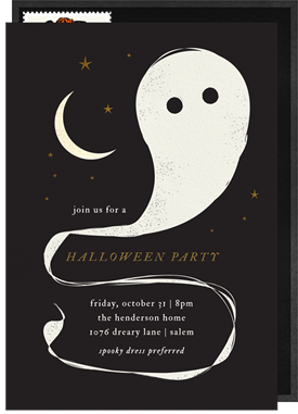 'Moonlit Ghost' Halloween Invitation