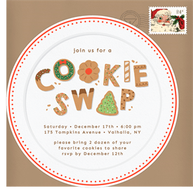 'Cookie Swap Plate' Holiday Party Invitation