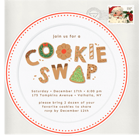 'Cookie Swap Plate' Christmas Party Invitation