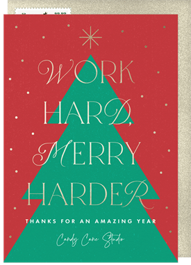 'Merry Harder' Business Holiday Greetings Card