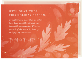 'Monochromatic Leaves' Holiday Greetings Card